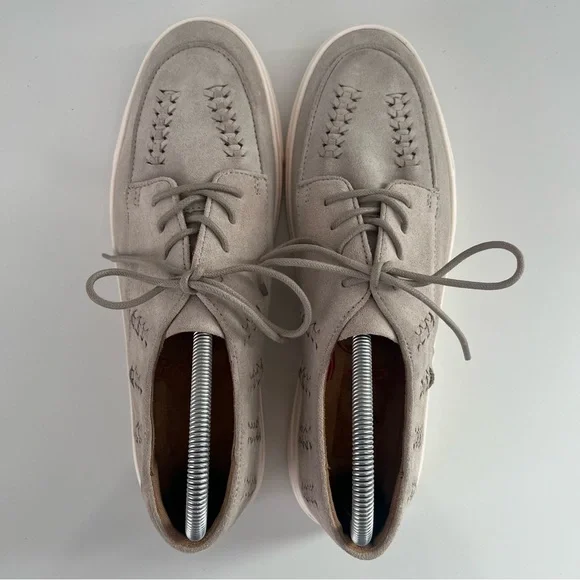 COMFORTIVA Thayer Apron Toe Leather Sneaker In Natural NEW - Picture 8 of 14